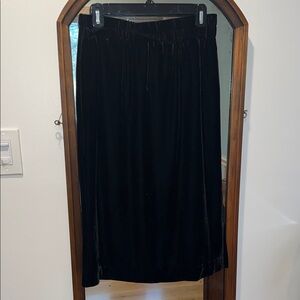 J. Crew Factory Black Velvet Midi Skirt NWT S